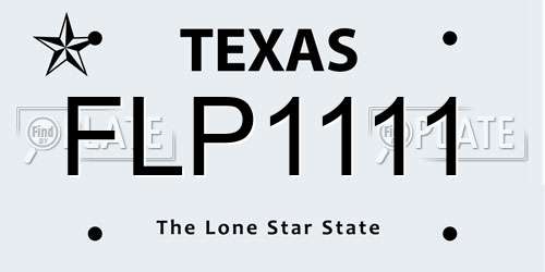 FLP1111 Texas License Plate