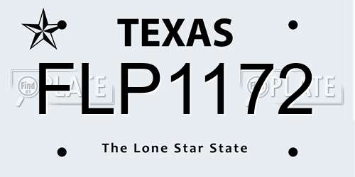 FLP1172 Texas License Plate