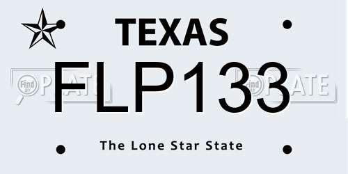 FLP133 Texas License Plate
