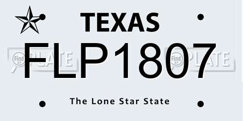 FLP1807 Texas License Plate