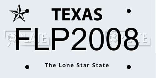 FLP2008 Texas License Plate