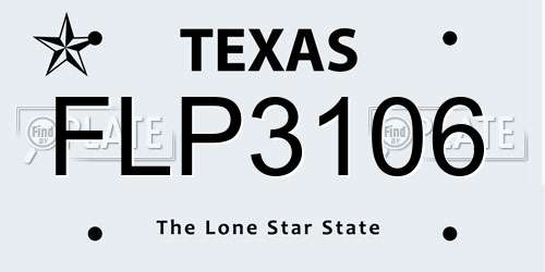 FLP3106 Texas License Plate