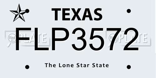 FLP3572 Texas License Plate