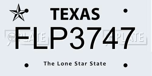 FLP3747 Texas License Plate