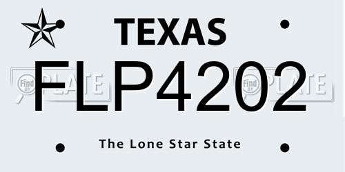 FLP4202 Texas License Plate