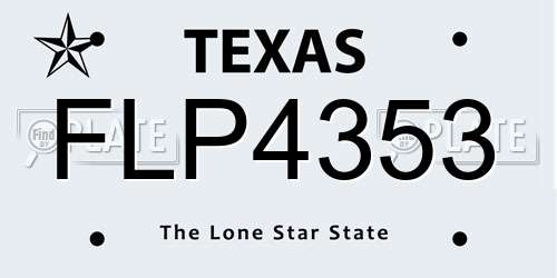 FLP4353 Texas License Plate