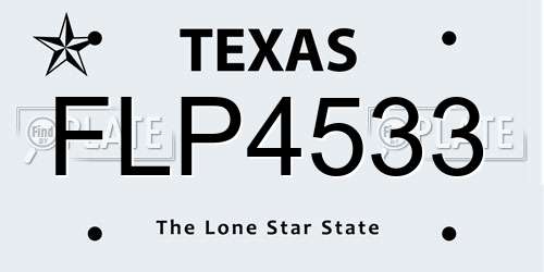 FLP4533 Texas License Plate