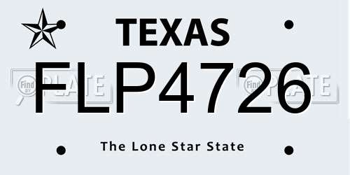 FLP4726 Texas License Plate
