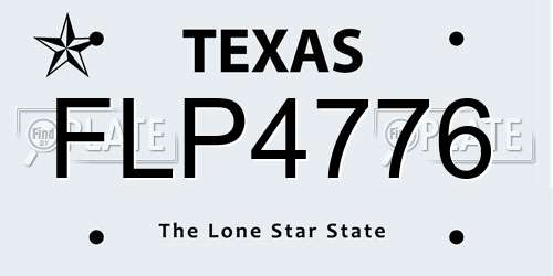 FLP4776 Texas License Plate