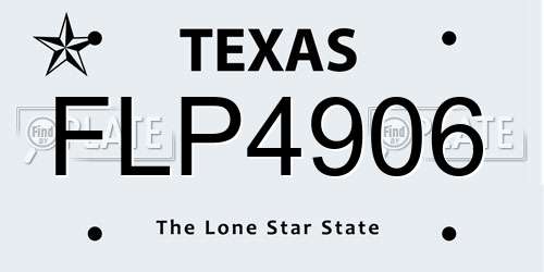 FLP4906 Texas License Plate