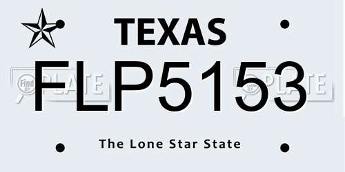 FLP5153 Texas License Plate