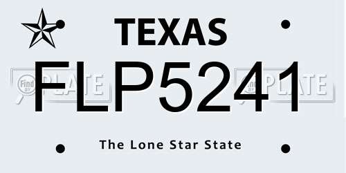 FLP5241 Texas License Plate