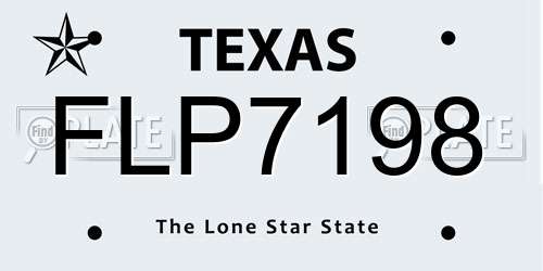 FLP7198 Texas License Plate