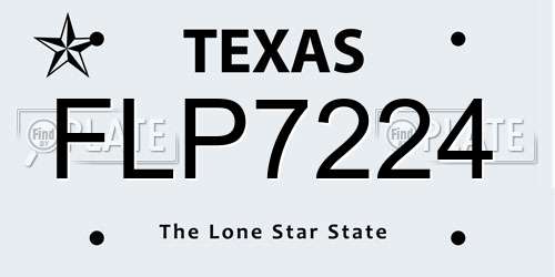 FLP7224 Texas License Plate