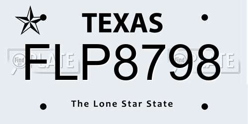 FLP8798 Texas License Plate