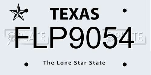 FLP9054 Texas License Plate