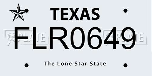 FLR0649 Texas License Plate