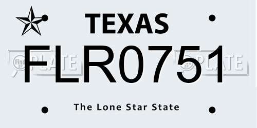 FLR0751 Texas License Plate