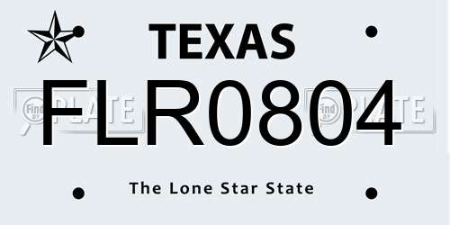 FLR0804 Texas License Plate