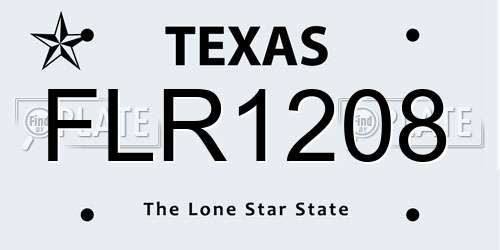FLR1208 Texas License Plate