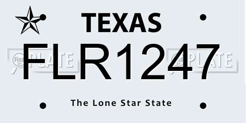 FLR1247 Texas License Plate