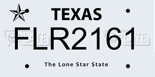 FLR2161 Texas License Plate