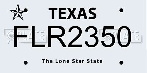 FLR2350 Texas License Plate