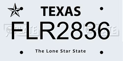 FLR2836 Texas License Plate