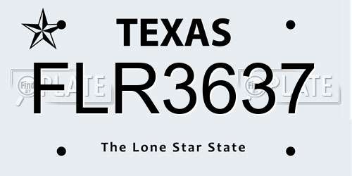 FLR3637 Texas License Plate