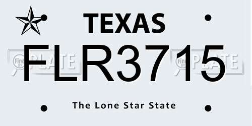 FLR3715 Texas License Plate