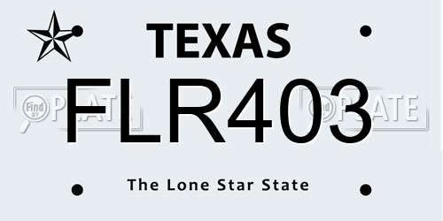 FLR403 Texas License Plate