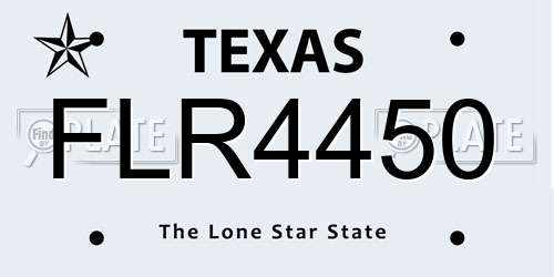 FLR4450 Texas License Plate