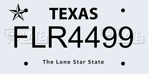 FLR4499 Texas License Plate
