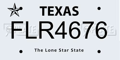 FLR4676 Texas License Plate
