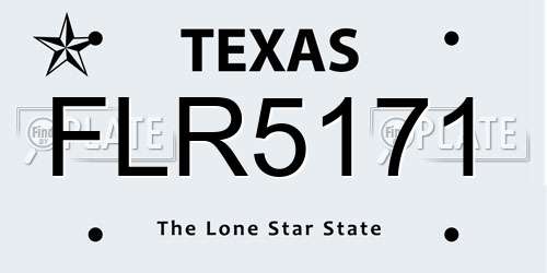 FLR5171 Texas License Plate