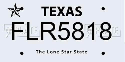 FLR5818 Texas License Plate
