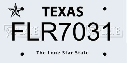 FLR7031 Texas License Plate