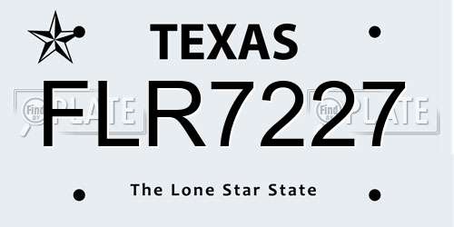FLR7227 Texas License Plate