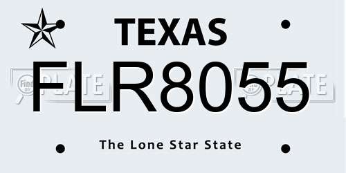 FLR8055 Texas License Plate