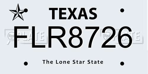 FLR8726 Texas License Plate