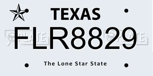 FLR8829 Texas License Plate