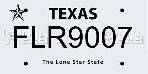 FLR9007 Texas License Plate