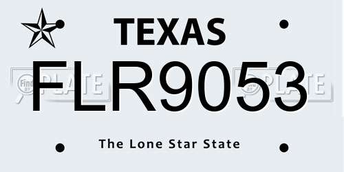 FLR9053 Texas License Plate