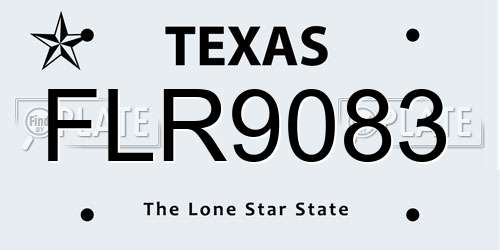FLR9083 Texas License Plate