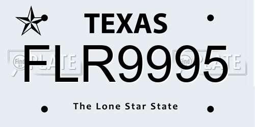 FLR9995 Texas License Plate