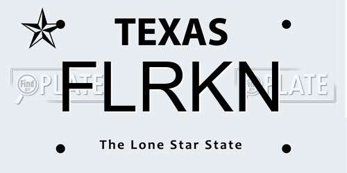 FLRKN Texas License Plate
