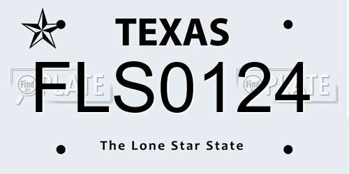 FLS0124 Texas License Plate