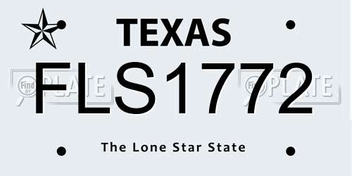 FLS1772 Texas License Plate
