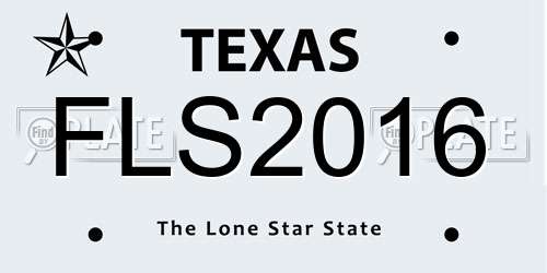FLS2016 Texas License Plate