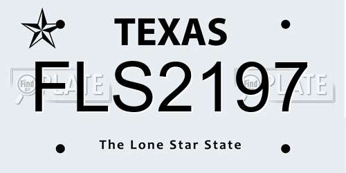 FLS2197 Texas License Plate